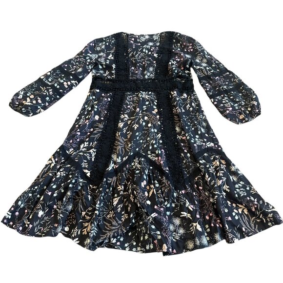 Moulinette Soeurs Anthropologie Floral Print Dress Lace Trim Size 2 Women's - Picture 7 of 13